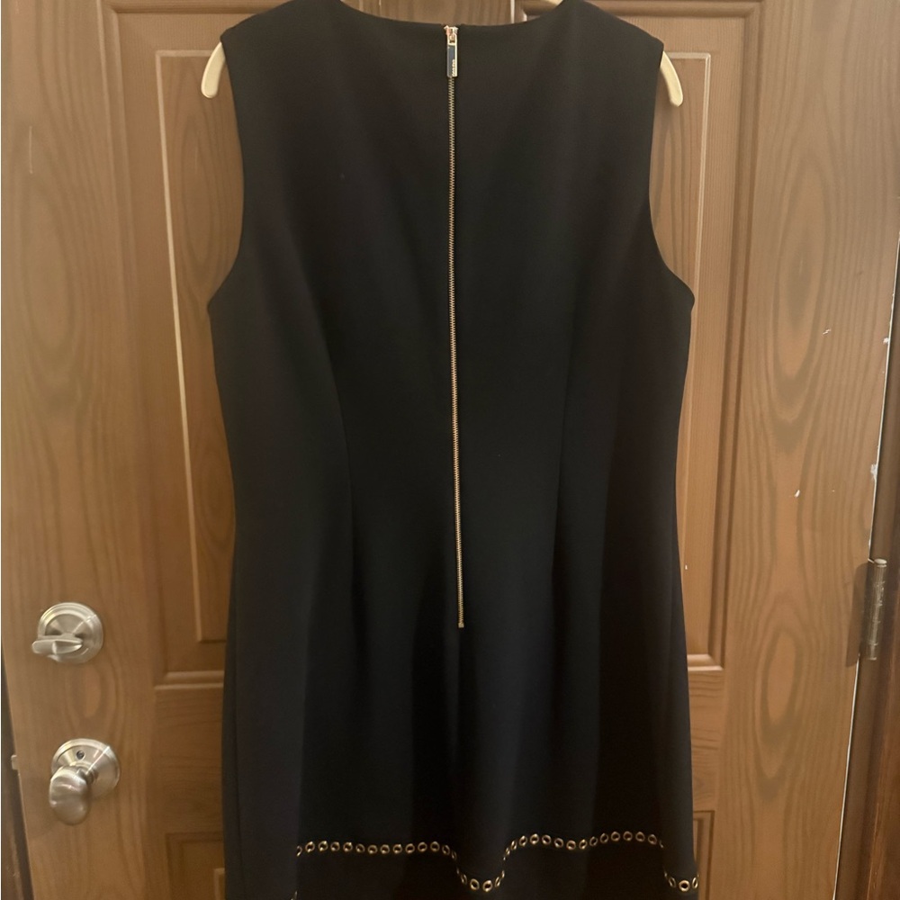 Calvin Klein Black Mini Dress with Gold Accents - Picture 4 of 9
